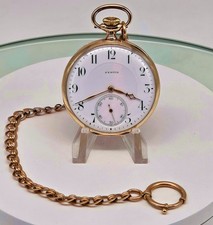21  alte antike massiv goldene Taschenuhr "Zenith" Funktion siehe Video