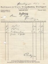 STUTTGART, Brief 1930, Ruttmann & Klein Uhren-Grosshandlung
