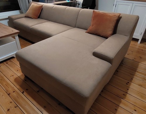 Ecksofa farbe cafe hellbraun - ecksofa, (farbe