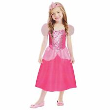 Prinzessin Kleid mit Krone Karneval Kostüm Pink Fasching Kinder Mädchen