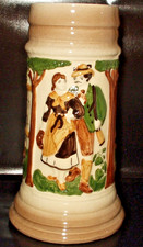 Keramik Bierkrug /Bleibt froh