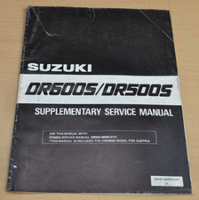 Suzuki DR 600 500 S 1986 Nachtrag Supplementary Service Manual Werkstatthandbuch