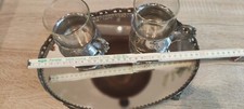 Zwei  antike Teeglashalter.   aus Nickelblech mit Glastablett  ...siehe Foto