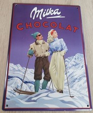 MILKA EMAILESCHILD "SKI" 27,5x40cm