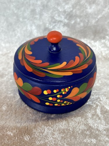 Folk art schmuckdose - folk, blau