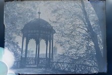 tolles altes Glasnegativ - mir unbekannter Pavillion - 20-30er Jahre 