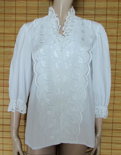 Weisse trachtenbluse spitze - -,