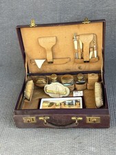 Antiker Leder Reise-Necessaire Koffer Vintage