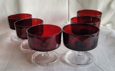 6 Luminarc rote Sektschalen/Dessertschalen 70er Jahre
