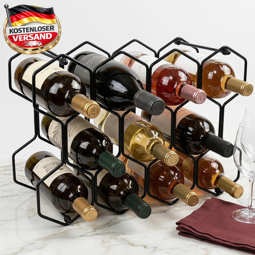 Weinregal metall flaschen - metall, 14