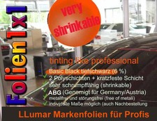35,26/qm 150cm x 76 cm  Profi Tönungsfolie LLumar Basic Black 6% shrinkable ABG