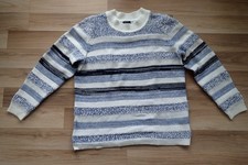 Damen Strick Pullover Gr. L Weiß-Hellblau, Material- u. Mustermix, guter Zustand