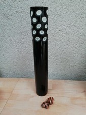 Vase Glas schwarz weiss Überfang Cut-Outs - Murano