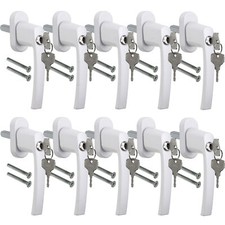 10 x Fenstergriffe abschließbar weiß gleichschließend Sicherheitsfenstergriff