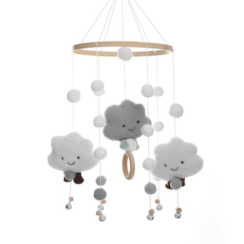 Baby mobile mit filzbällen - baby,