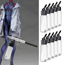10x Airbrush Farbflasche Aktionen Siphon Saug Probe Flaschen scharfer Mund