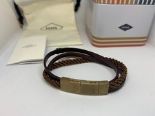 Fossil Armband Triple-Strand Herren Men Braun Leder mit Geschenkbox JOF00530715
