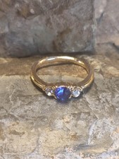 Damen Ring Gr 50 in ROSE Gold elegant zierliche schöne  3 süße Zirkonias