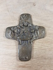 Bronze Kreuz DAS LETZTE ABENDMAHL Hl.Kommunion  ca.9cm.X7,5cm Aufhänger