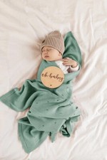 Babydecke 100 % Merino Schafswolle gestrickt – kuschelweich, warm & atmungsaktiv