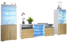 Wohnwand Lowboard Vitrine