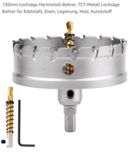 Lochsäge Hartmetall Flachschnitt Bohrkrone Ø 130 mm Edelstahl Fräser Senker