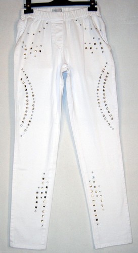 Jeans leggings weiß nieten - leggings,