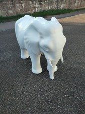 Elefant XL 85x57x34 cm weiß grundiert zum selber malen Gartenfigur Dekofigur