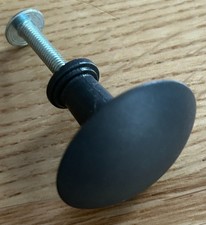 Original Ikea Hedra für Hemnes Möbelknopf Möbelgriff Metall Anthrazit Rund Ø 3 c