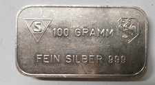 Lingote de 100 Gramos de Plata