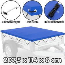Anhänger-Plane + Planenbügel 207 x 114 cm Flachplane Stema 750kg Abdeckplane Pkw