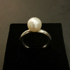 Trollbead Ring mit weißer Süßwasserperle, 925/- Silber