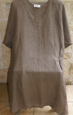 NOOK... Kleid Sommerkleid Lagenlook Leinenmix taupe Gr. 48 wie NEU 229,-- €