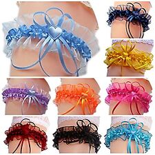 Braut Strumpfband Hochzeit  verschiedene Farben und Muster EU blau pink flieder