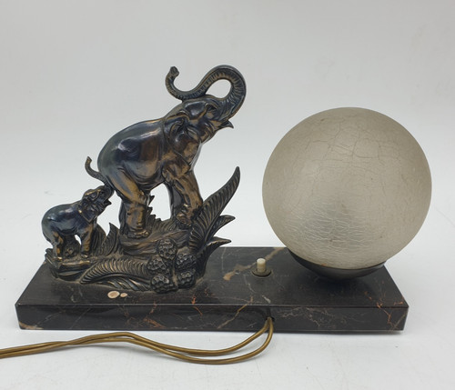 Art déco bronze tisch lampe - art,