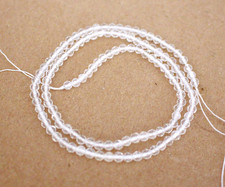 3,5 mm Facettierter  Bergkristall Edelstein Strang 38 cm I Natur,  ( strang -66)