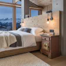 Voglauer Anno 1800 rosa Betttisch Nachtschrank Nachttisch Bettschrank Vintage