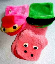 3 Handpuppen, Stofftiere, Handpuppen, flauschig,  Webpelz, 22x12 cm