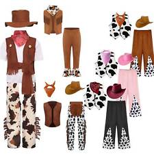 DE Kinder Cowboy Cowgirl Kostüm Kleidung Verkleidung und Hut Outfit Halloween