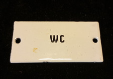 Vintage Altes Emailleschild Schild "WC" vermutlich um 1930? 6x3cm