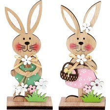 Osterhase Holz Deko Aufsteller