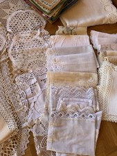 50x Tischdecken, Untersetzer bestickt, Spitzen handgefertigt