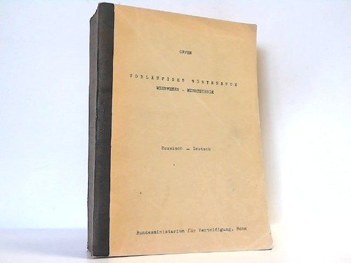 Vorläufiges wörterbuch - vorläufiges,