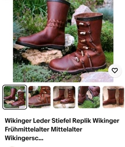 Wikinger echt leder stiefel - wikinger,