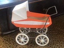 ORG DDR SPIELZEUG KINDERWAGEN PUPPENWAGEN KORBI ORANGE PUPPENSTUBE PUPPENHAUS