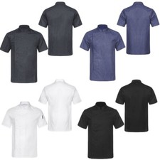 Kochjacke Herren Damen Kurzarm Bäckerjacke Küchen Koch Jacke Restaurant Uniform