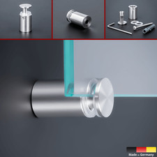 4 x Spiegelhalter Edelstahl Ø:15x20mm Schilderbefestigung Spiegelhalterung V2A 