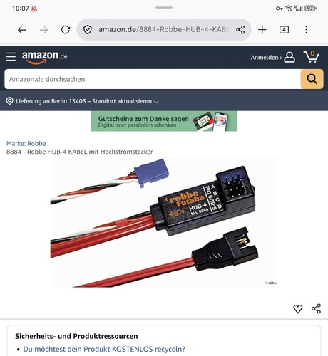 Robbe 8884 hub kabel mit - robbe,