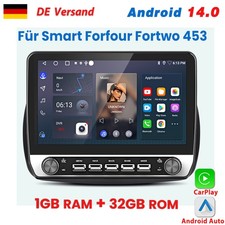 10.1" Carplay Autoradio Android 14 GPS Navi BT DAB+ Für Smart Forfour Fortwo 453