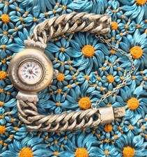 Antik mechanische Frauen Kinder Armbanduhr Silber 800er Frankreich Dekorativ